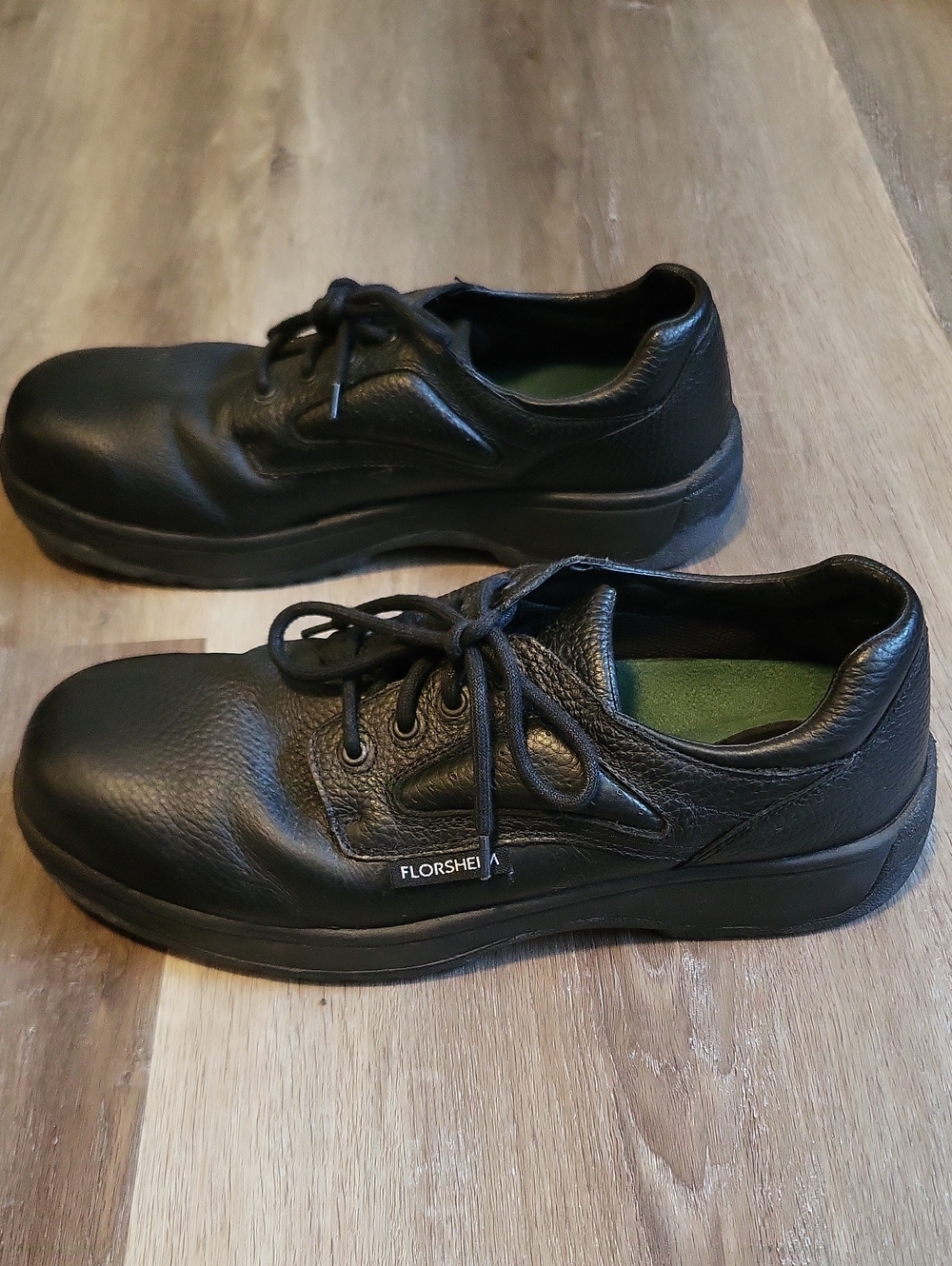 Florsheim Black Oxfords, Safety Toe, Size 12